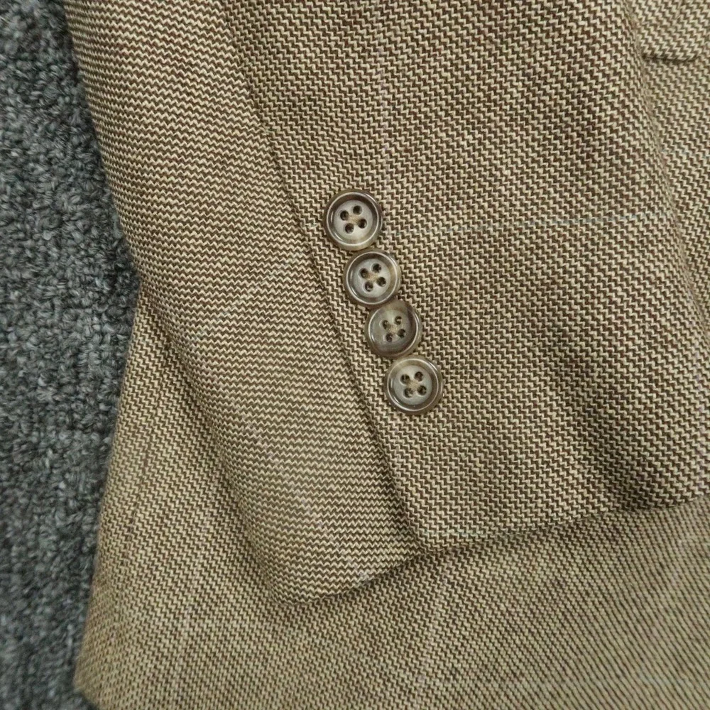 Polo‎ Ralph Lauren Blazer Mens 40R Brown Wool Silk Custom Fit Sport Coat